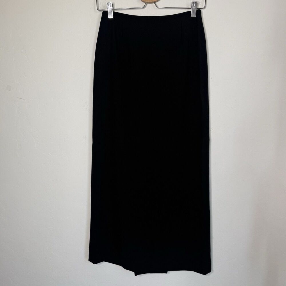 Liz Claiborne Size 4 Vintage 90’s Essential Career Black Midi Skirt Back Slit